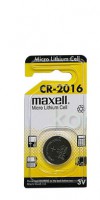 PILE BOUTON LITHIUM BLISTER CR2016 MAXELL 3V 90MAH